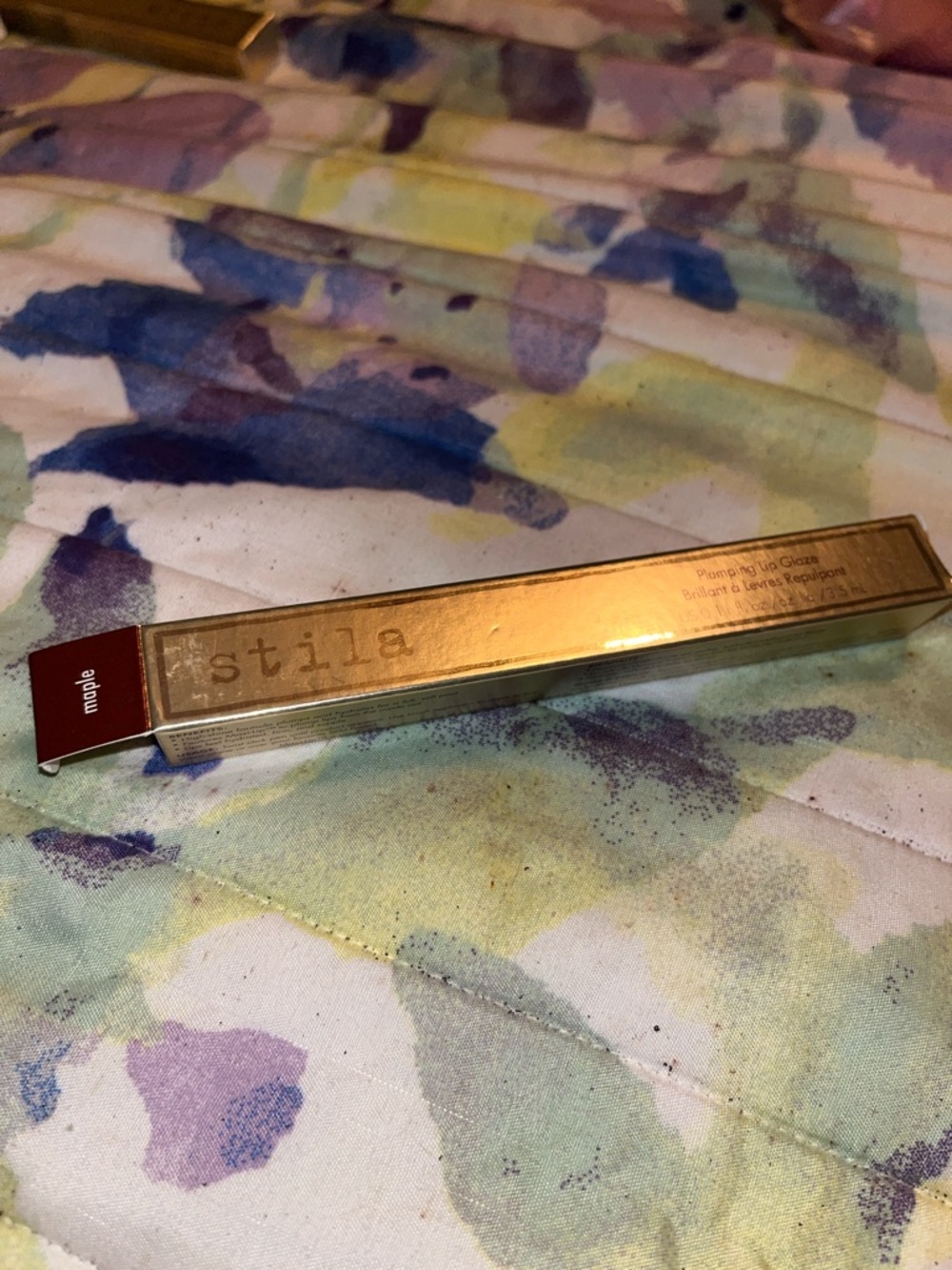 Stila Plumping Lip Glaze — Maple Neutral with Gold Packaging